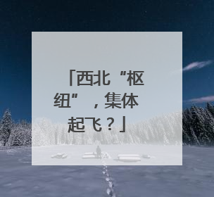西北“枢纽”，集体起飞？