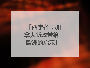 西学者：加拿大新政带给欧洲的启示
