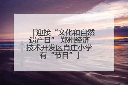 迎接“文化和自然遗产日” 郑州经济技术开发区肖庄小学有“节目”