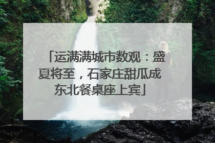 运满满城市数观：盛夏将至，石家庄甜瓜成东北餐桌座上宾