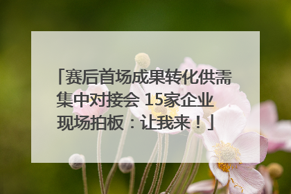 赛后首场成果转化供需集中对接会 15家企业现场拍板：让我来！