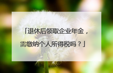 退休后领取企业年金，需缴纳个人所得税吗？