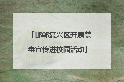 邯郸复兴区开展禁毒宣传进校园活动