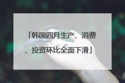 韩国四月生产、消费、投资环比全面下滑