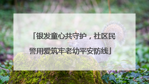 银发童心共守护，社区民警用爱筑牢老幼平安防线