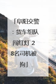 阜阳交警：货车组队闯红灯 28名司机被拘