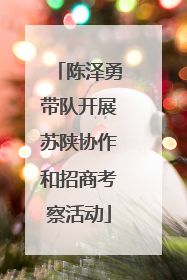 陈泽勇带队开展苏陕协作和招商考察活动