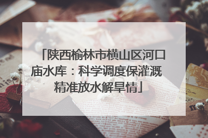 陕西榆林市横山区河口庙水库：科学调度保灌溉 精准放水解旱情