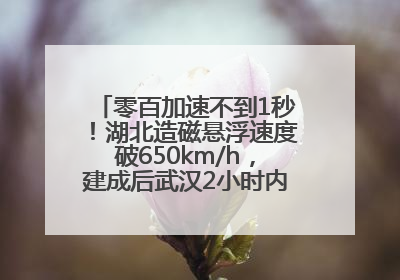 零百加速不到1秒！湖北造磁悬浮速度破650km/h，建成后武汉2小时内可抵达广州