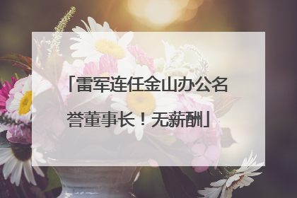 雷军连任金山办公名誉董事长！无薪酬