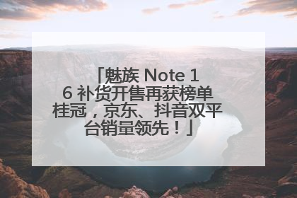 魅族 Note 16 补货开售再获榜单桂冠，京东、抖音双平台销量领先！