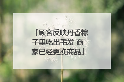 顾客反映丹香粽子里吃出毛发 商家已经更换商品