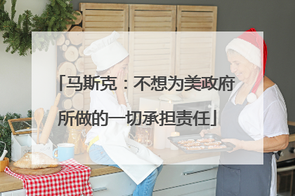 马斯克：不想为美政府所做的一切承担责任