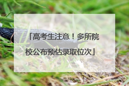 高考生注意！多所院校公布预估录取位次