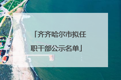 齐齐哈尔市拟任职干部公示名单