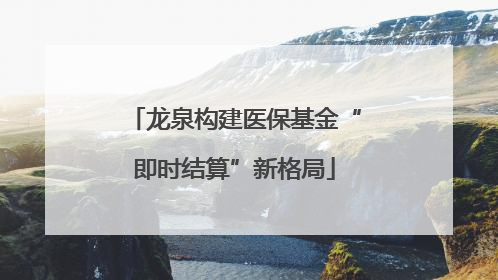 龙泉构建医保基金“即时结算”新格局