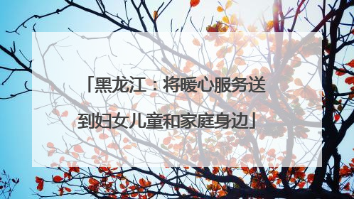 黑龙江：将暖心服务送到妇女儿童和家庭身边