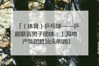 （体育）乒乓球——乒超联赛男子团体：上海地产集团胜汕头明润