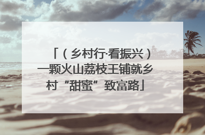 （乡村行·看振兴）一颗火山荔枝王铺就乡村“甜蜜”致富路