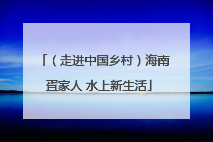 （走进中国乡村）海南疍家人 水上新生活