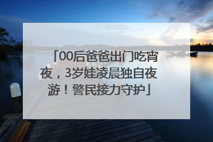 00后爸爸出门吃宵夜，3岁娃凌晨独自夜游！警民接力守护