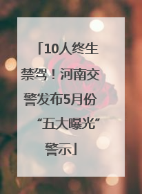 10人终生禁驾！河南交警发布5月份“五大曝光”警示