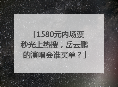 1580元内场票秒光上热搜，岳云鹏的演唱会谁买单？