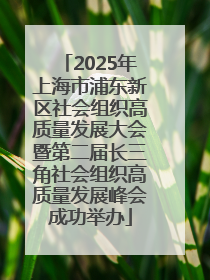 2025年上海市浦东新区社会组织高质量发展大会暨第二届长三角社会组织高质量发展峰会成功举办