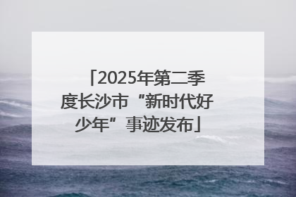 2025年第二季度长沙市“新时代好少年”事迹发布