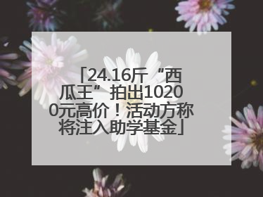 24.16斤“西瓜王”拍出10200元高价！活动方称将注入助学基金