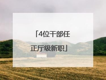 4位干部任正厅级新职