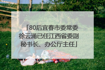 80后宜春市委常委徐云涌已任江西省委副秘书长、办公厅主任