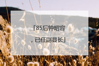 85后钟昭容，已任副县长