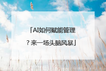 AI如何赋能管理？来一场头脑风暴